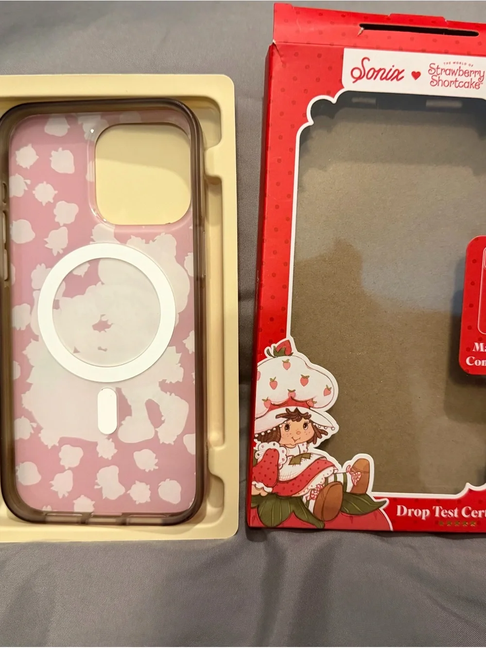 Sonix Strawberry Shortcake Clear Pink iPhone Case with Strawberry Art